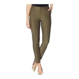 G Giuliana Knit Twill Pintuck Ankle Pant DARK OLIVE  SIZE 2